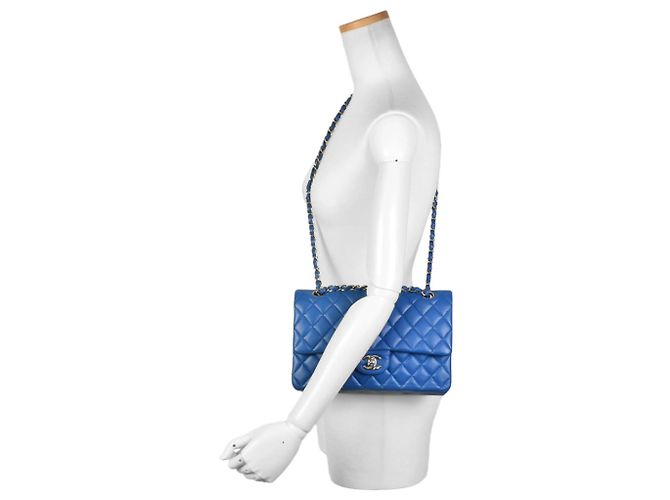 Borsa a tracolla Chanel Matelasse 25 W Flap Chain Blu - vista 7
