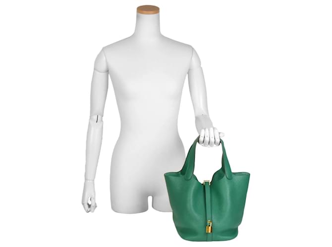 Hermès Borsa Hermes Picotan Lock MM Verde - vista 7