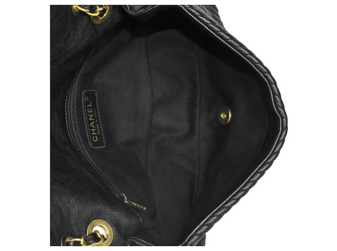 Borsa a Spalla Chanel Chevron V Stitch Coco Mark W Chain Nero - vista 5