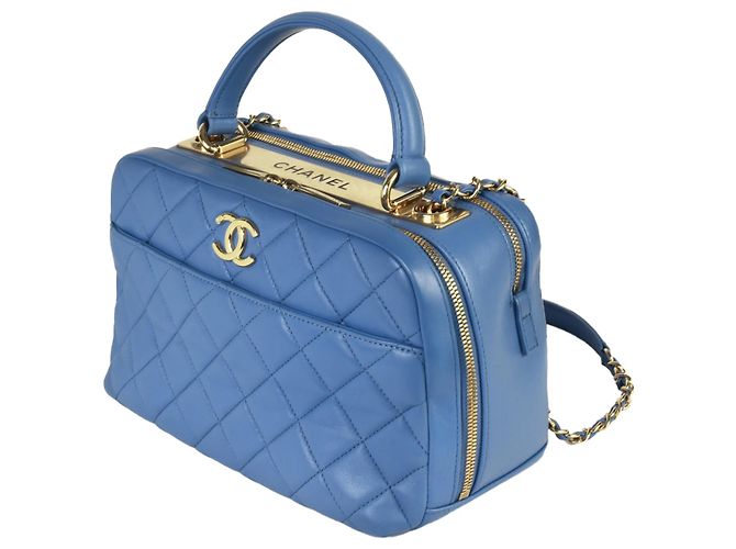 CHANEL Matelasse Coco Mark 2way Bowling Bag No. 27 Blu - vista 2