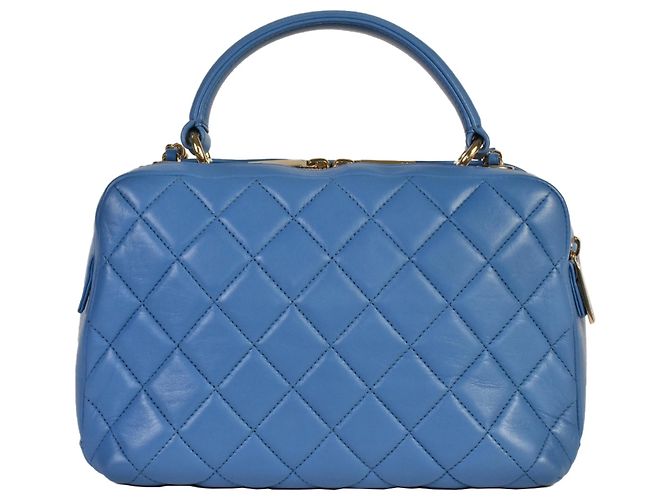 CHANEL Matelasse Coco Mark 2way Bowling Bag No. 27 Blu - vista 3