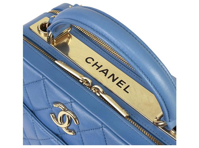 CHANEL Matelasse Coco Mark 2way Bowling Bag No. 27 Blu - vista 5