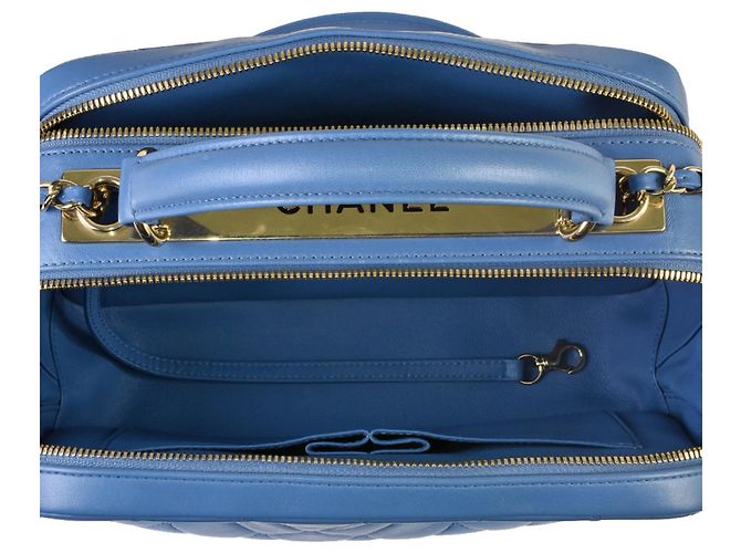 CHANEL Matelasse Coco Mark 2way Bowling Bag No. 27 Blu - vista 6