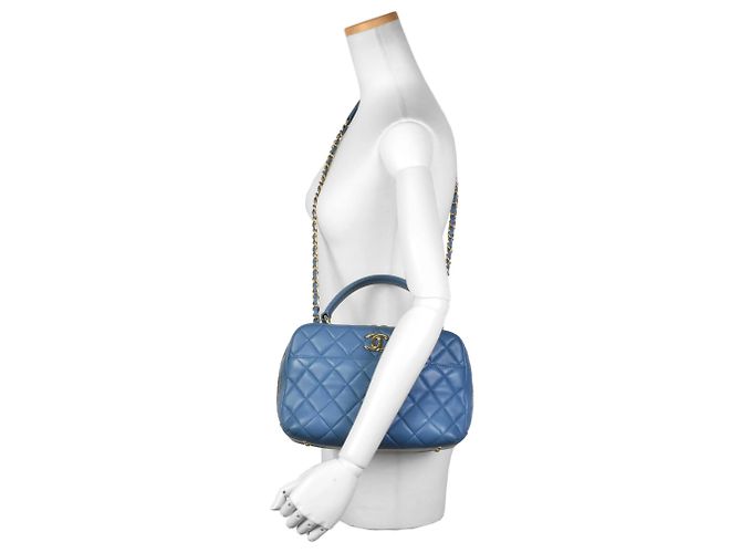 CHANEL Matelasse Coco Mark 2way Bowling Bag No. 27 Blu - vista 8