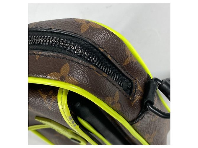 Louis Vuitton Monogram Macassar Christopher Pochette Portafoglio da Polso Marrone Giallo - vista 11