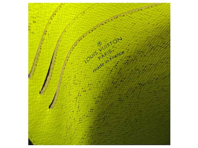 Louis Vuitton Monogram Macassar Christopher Pochette Portafoglio da Polso Marrone Giallo - vista 15