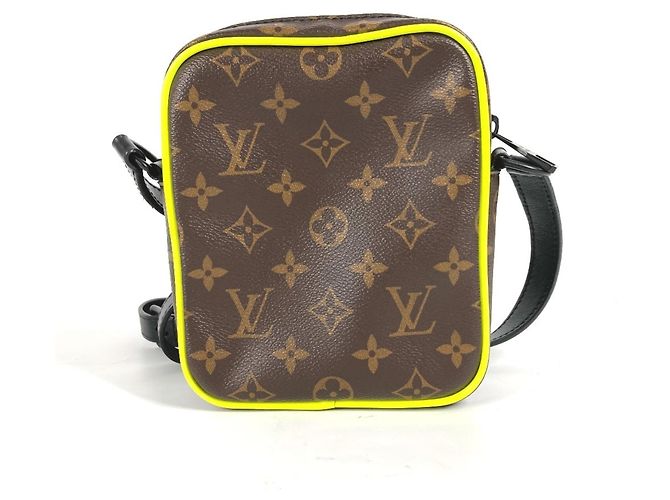 Louis Vuitton Monogram Macassar Christopher Pochette Portafoglio da Polso Marrone Giallo - vista 2