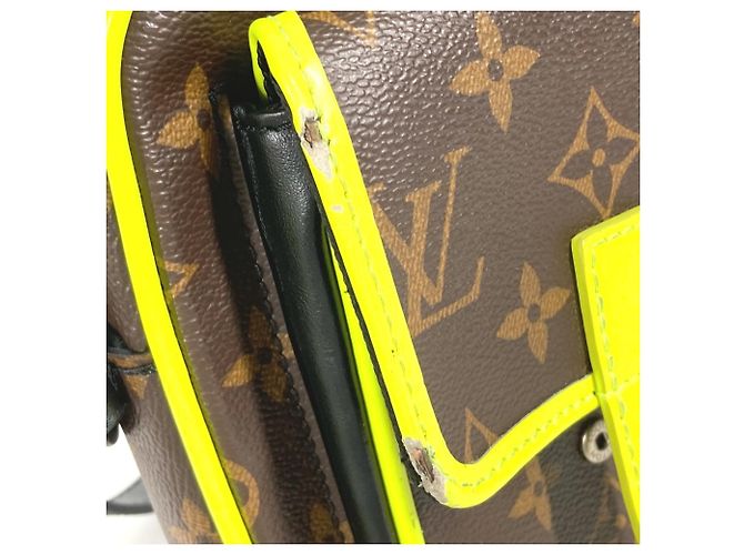 Louis Vuitton Monogram Macassar Christopher Pochette Portafoglio da Polso Marrone Giallo - vista 6