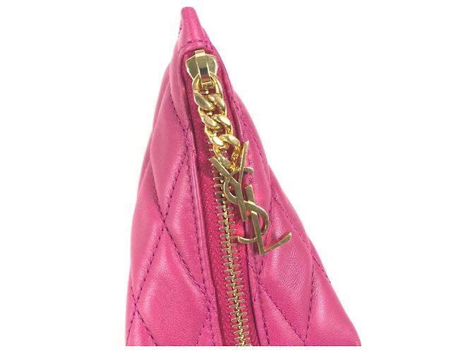 Portafoglio monete in pelle rosa Saint Laurent - vista 7