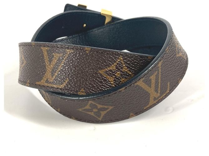 Louis Vuitton Monogram Santur Gürtel mit LV Initialen Schnalle Braun Monogramm - Ansicht 2