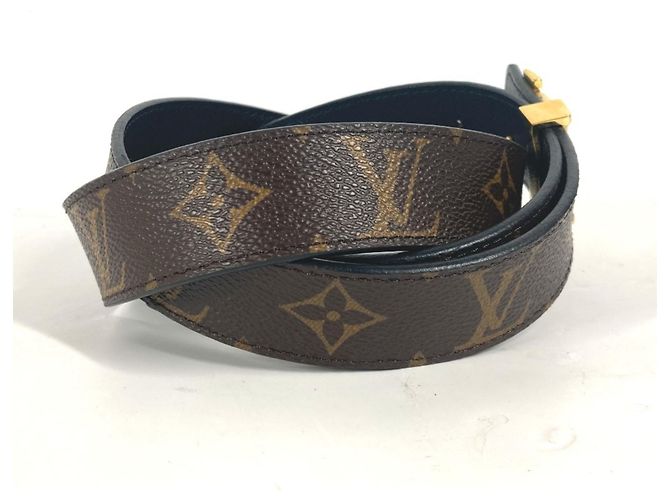 Louis Vuitton Monogram Santur Gürtel mit LV Initialen Schnalle Braun Monogramm - Ansicht 3