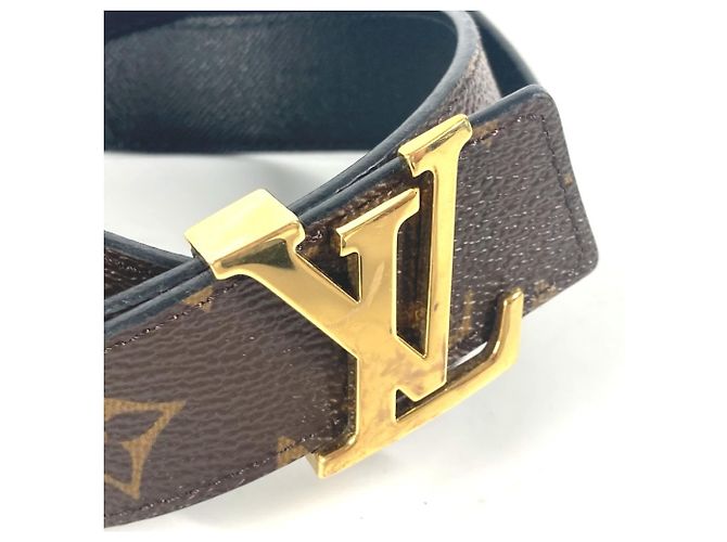 Louis Vuitton Monogram Santur Gürtel mit LV Initialen Schnalle Braun Monogramm - Ansicht 4