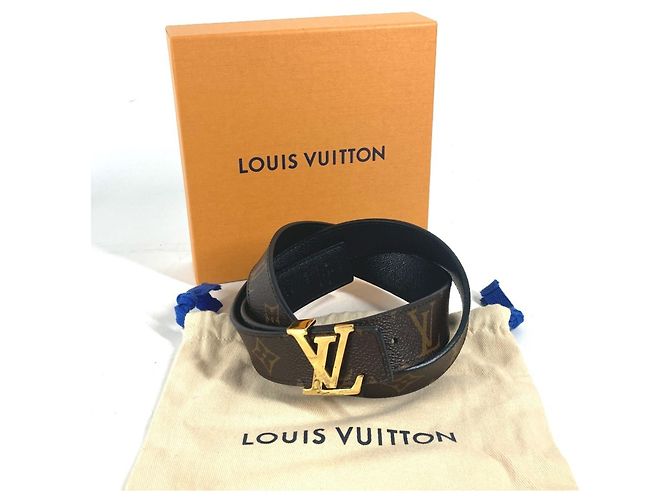 Louis Vuitton Monogram Santur Gürtel mit LV Initialen Schnalle Braun Monogramm - Ansicht 6