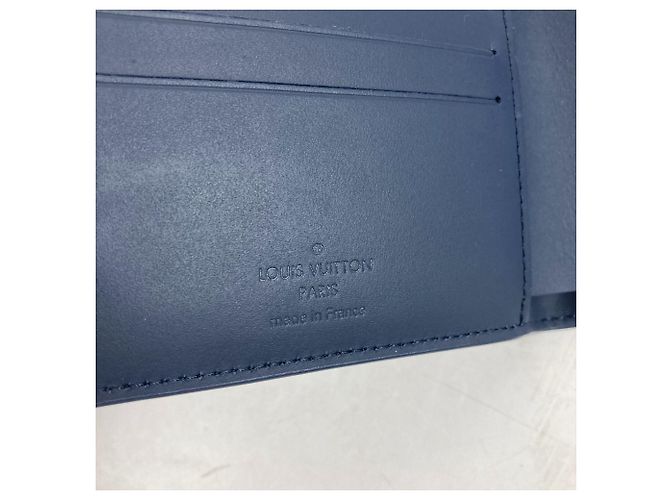 Louis Vuitton Navy Leather Bi-fold Wallet Navy blue - view 12