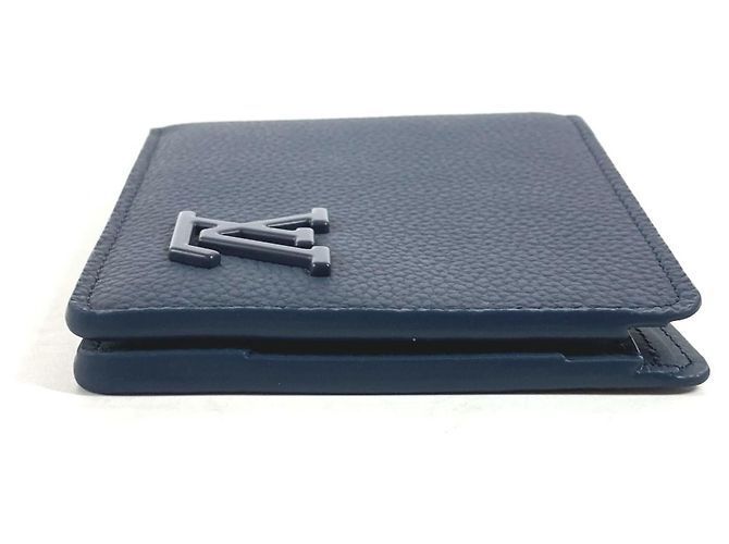 Louis Vuitton Navy Leather Bi-fold Wallet Navy blue - view 5