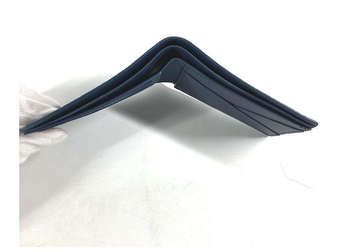 Louis Vuitton Navy Leather Bi-fold Wallet Navy blue - view 9
