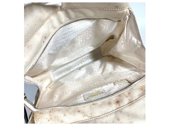 Borsa Tote CHANEL CC Coco Mark Logo Marshmallow Nero Bianco - vista 14