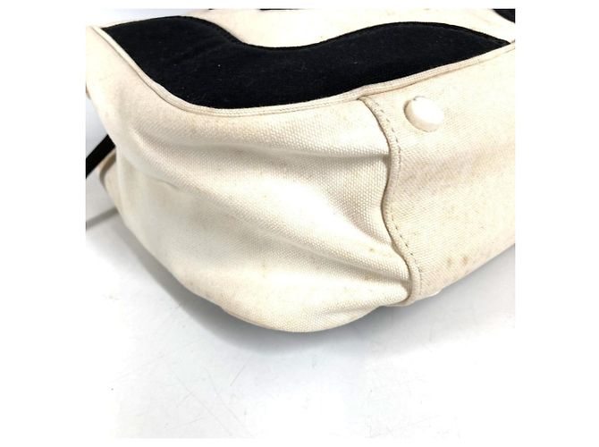 Borsa Tote CHANEL CC Coco Mark Logo Marshmallow Nero Bianco - vista 4