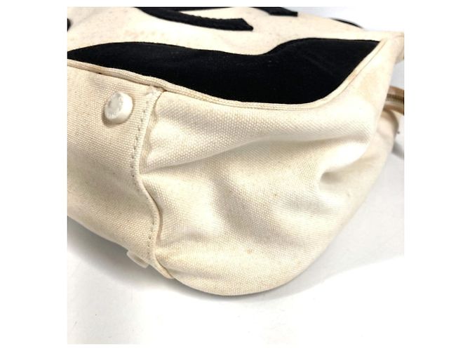 Borsa Tote CHANEL CC Coco Mark Logo Marshmallow Nero Bianco - vista 6