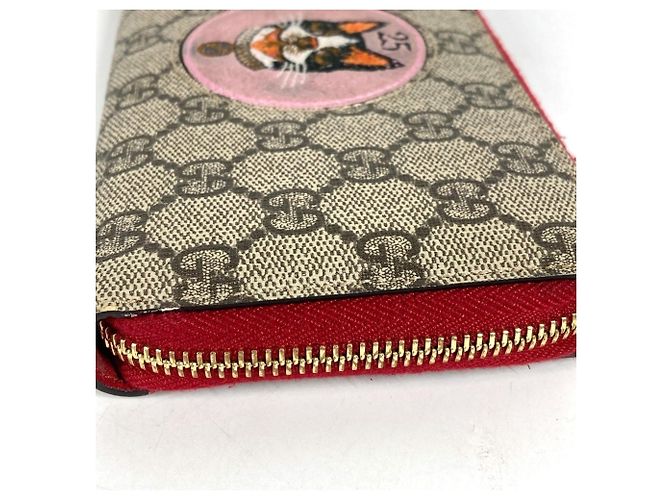 Cartera larga Gucci GG Supreme Bosco Roja Beige - vista 3