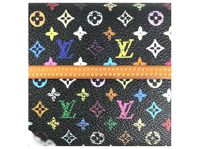 Louis Vuitton Monogram Multicolore Tri-fold Wallet Black - view 12