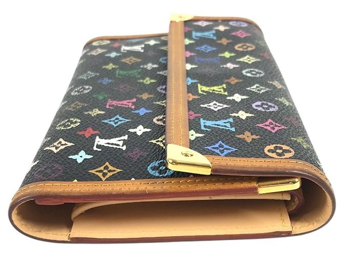 Louis Vuitton Monogram Multicolore Tri-fold Wallet Black - view 5