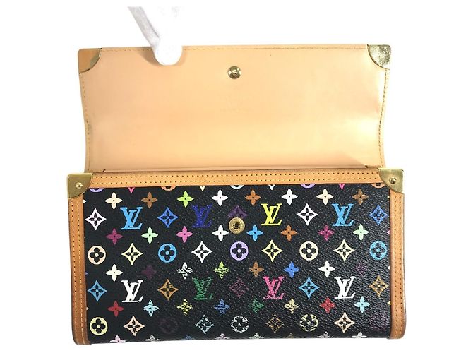 Louis Vuitton Monogram Multicolore Tri-fold Wallet Black - view 6