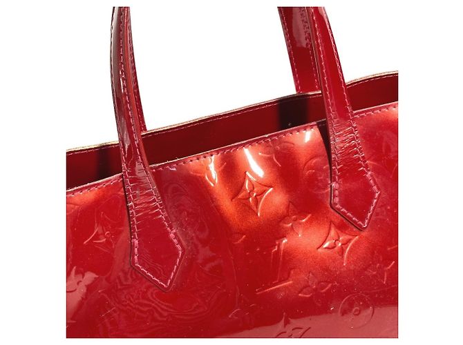 Borsa Tote Louis Vuitton Monogram Vernis Wilshire PM Rosso - vista 12