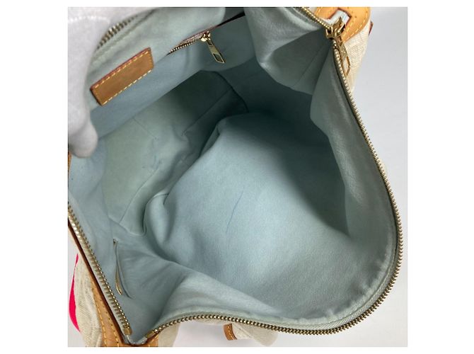 Borsa Tote Louis Vuitton Monogram Denim Gradient Sunburst PM Rosa Blu - vista 14