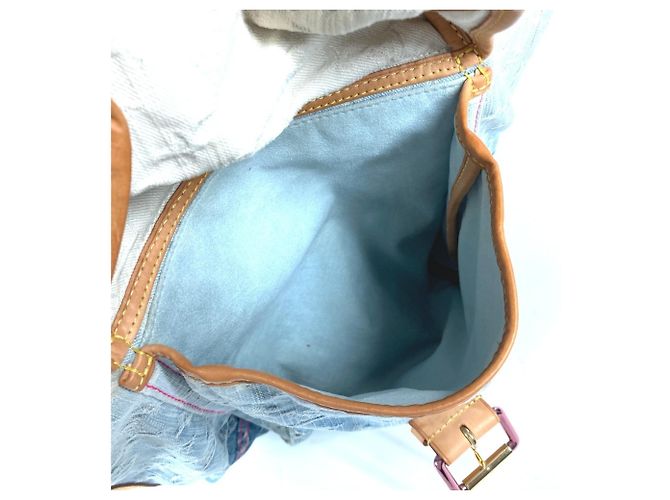 Borsa Tote Louis Vuitton Monogram Denim Gradient Sunburst PM Rosa Blu - vista 17