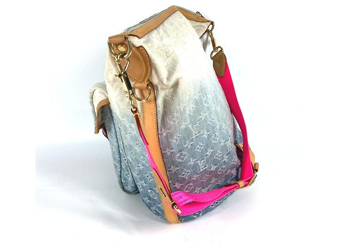 Borsa Tote Louis Vuitton Monogram Denim Gradient Sunburst PM Rosa Blu - vista 2