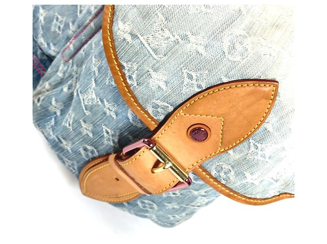 Borsa Tote Louis Vuitton Monogram Denim Gradient Sunburst PM Rosa Blu - vista 4