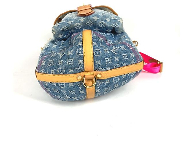 Borsa Tote Louis Vuitton Monogram Denim Gradient Sunburst PM Rosa Blu - vista 5