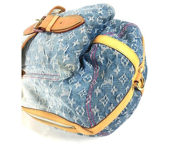 Borsa Tote Louis Vuitton Monogram Denim Gradient Sunburst PM Rosa Blu - vista 6