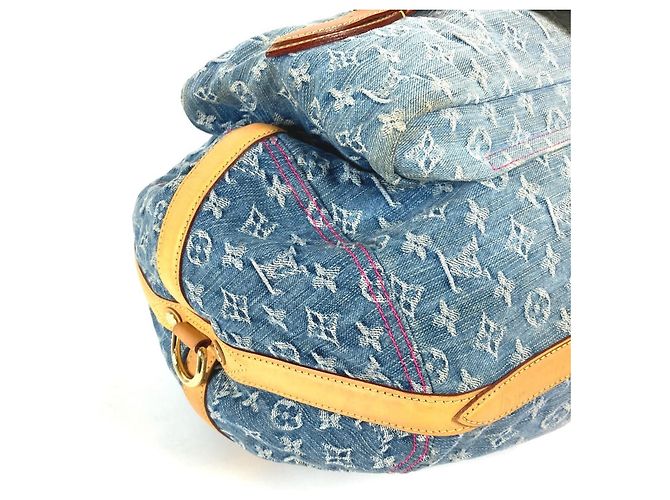 Borsa Tote Louis Vuitton Monogram Denim Gradient Sunburst PM Rosa Blu - vista 8