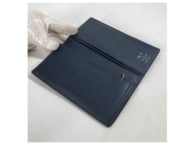 Louis Vuitton Taiga Portefeuille Brazza Long Wallet Blu navy - vista 7