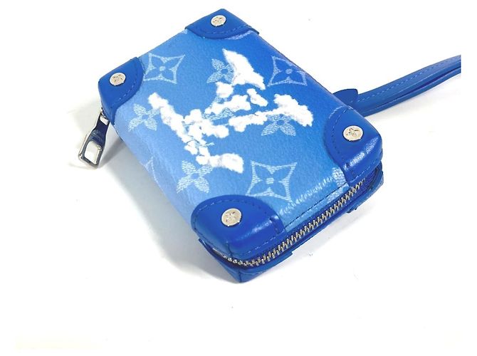 Portafoglio collana Soft Trunk Monogram Clouds Louis Vuitton Bianco Blu - vista 4