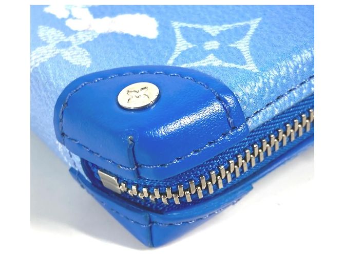 Portafoglio collana Soft Trunk Monogram Clouds Louis Vuitton Bianco Blu - vista 5