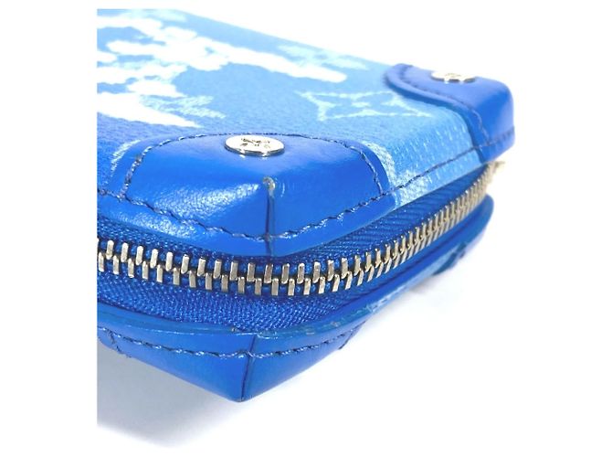 Portafoglio collana Soft Trunk Monogram Clouds Louis Vuitton Bianco Blu - vista 7