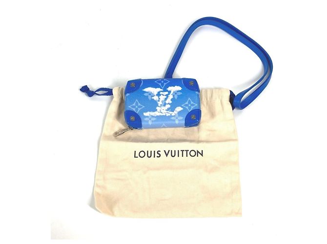 Portafoglio collana Soft Trunk Monogram Clouds Louis Vuitton Bianco Blu - vista 9