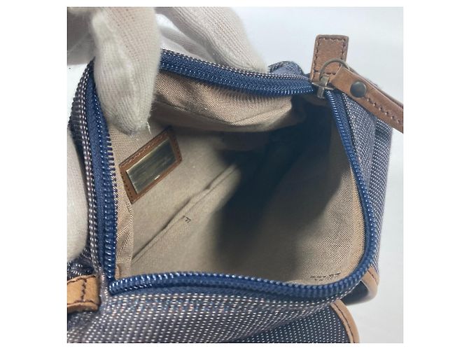 Borsa a tracolla Fendi Denim Rainbow Logo FF Blu Multicolore - vista 11