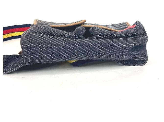 Borsa a tracolla Fendi Denim Rainbow Logo FF Blu Multicolore - vista 5