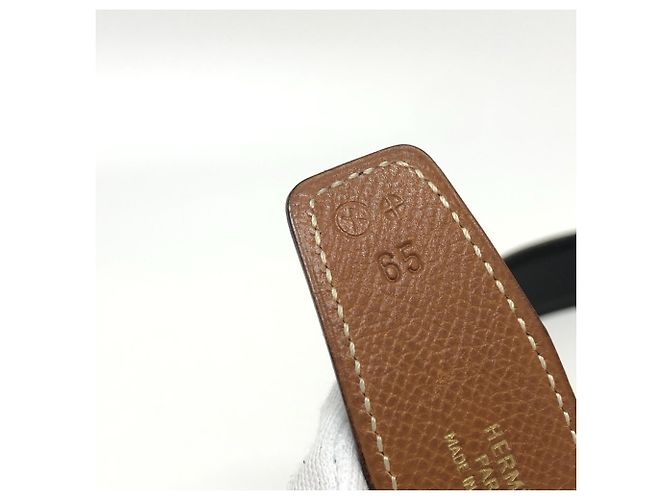 Hermès Hermes Gürtel mit perforierter H-Schnalle Braun Schwarz - Ansicht 7