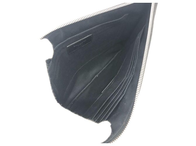 Clutch in pelle Saint Laurent Star Patch Nero - vista 8