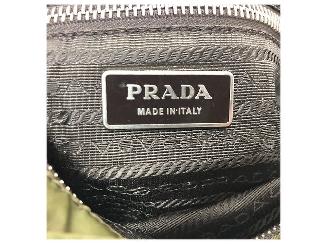 Sac bandoulière avec logo Triangle Prada Kaki - vue 10