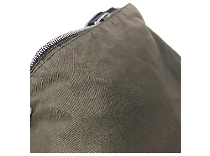 Sac bandoulière avec logo Triangle Prada Kaki - vue 7