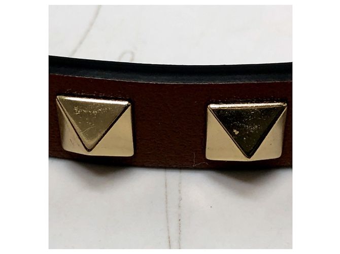 Valentino Brown Leather Studded Pet Lead - view 3