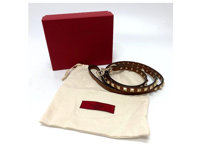 Valentino Brown Leather Studded Pet Lead - view 9