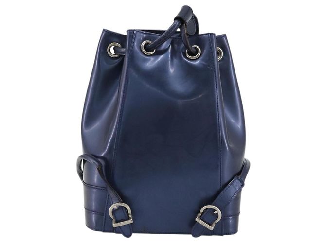 Salvatore Ferragamo Vala Lackleder Marineblau - Ansicht 2