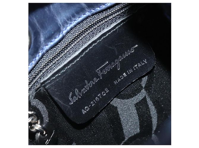 Salvatore Ferragamo Vala Lackleder Marineblau - Ansicht 6